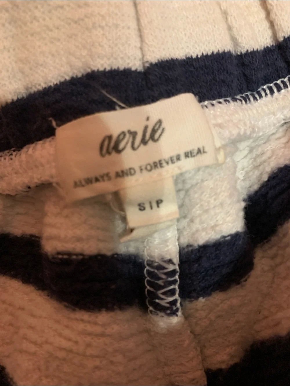 Aerie navy and white striped set